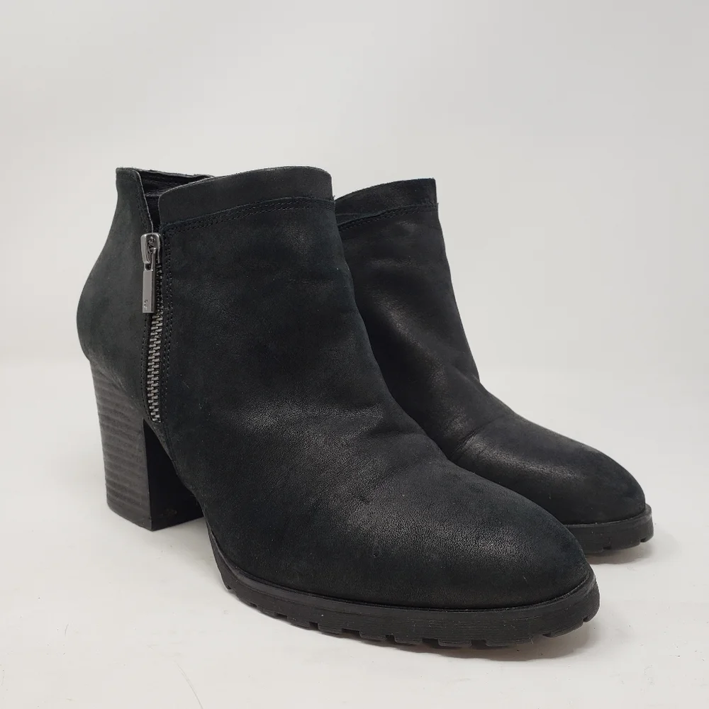 Lucky Brand Noryn Women’s Lug Sole Black Leather Ankle Boots Size 8.5